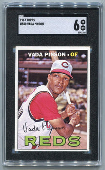 Vada Pinson 1967 Topps Card #550 Sgc Graded 6