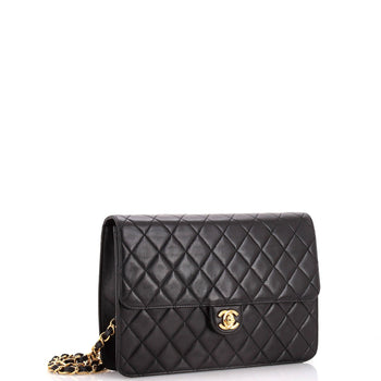 Chanel Vintage Clutch With Chain Quilted Leather Medium