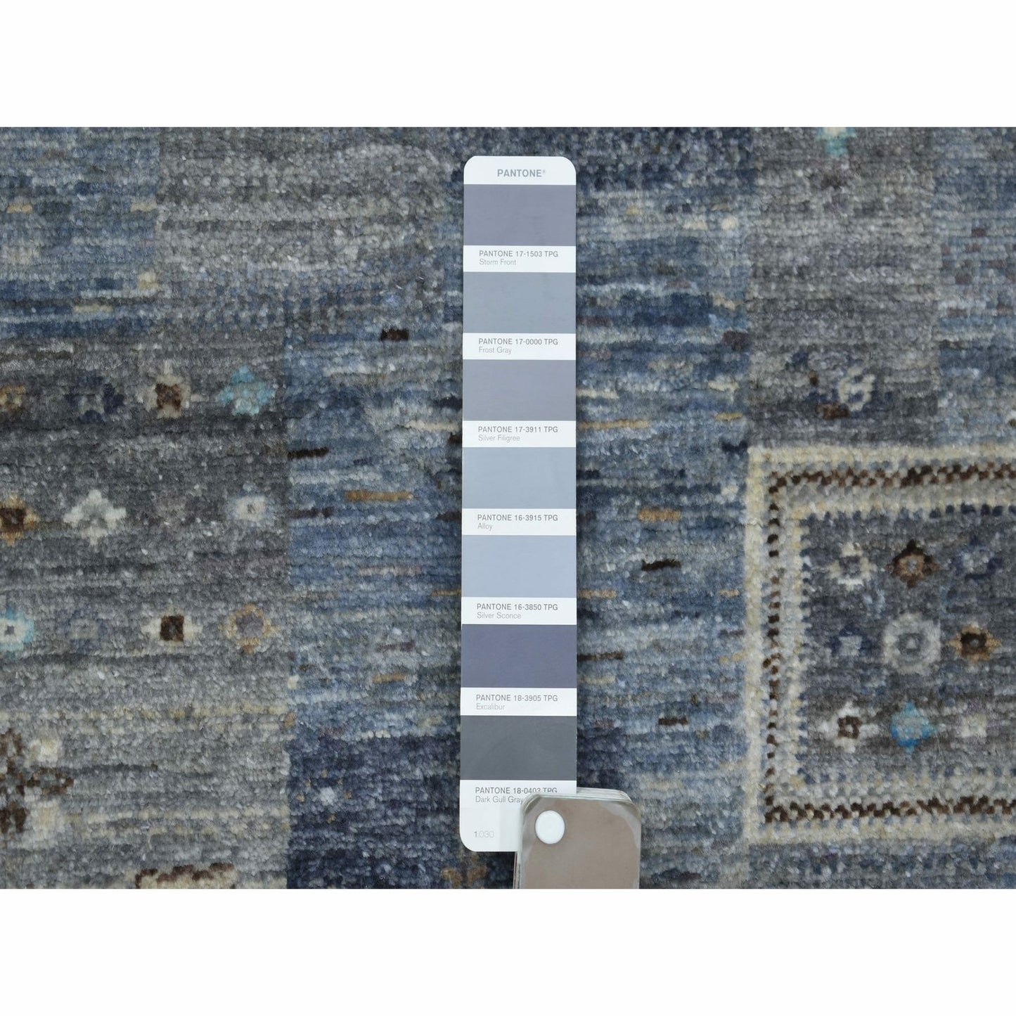 5'4"X7'9" Gray With Blue Afghan Kashkuli Gabbeh Hand Knotted Wool Rug