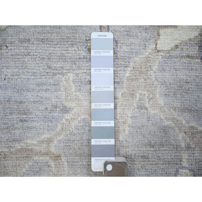 12'X15'6" Gray Hand Knotted Afghan Angora Oushak Pure Wool Oversized Rug