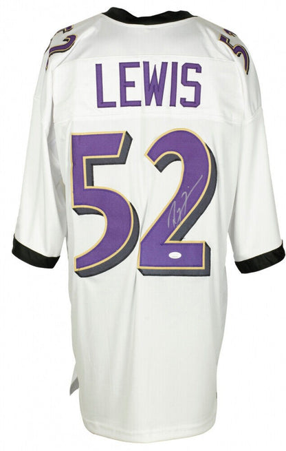 Signed Football Jersey Autographed By Ravens Lewis Ray Custom White JSA 156536
