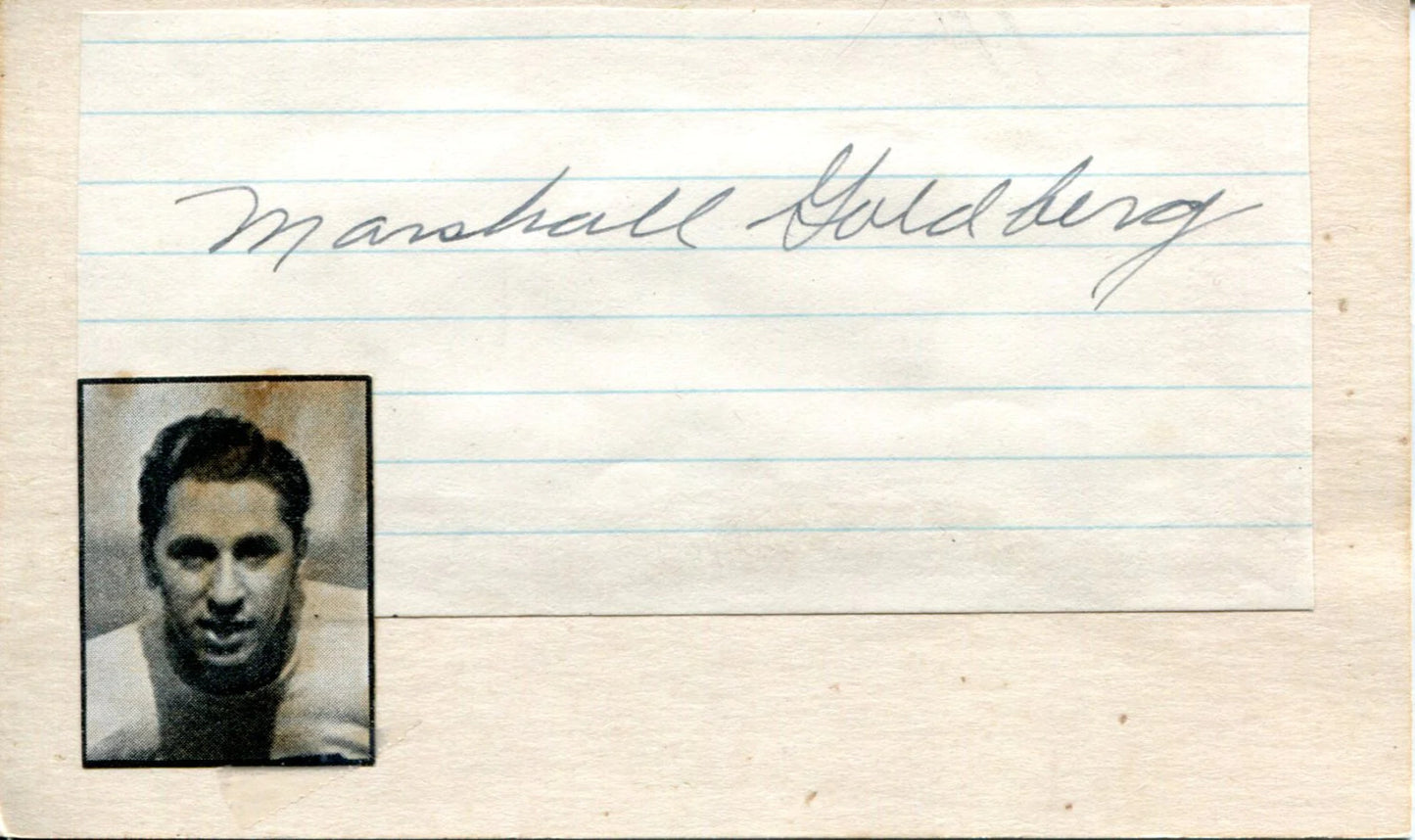 Marshall Goldberg Autographed 3X5 Card (Jsa)