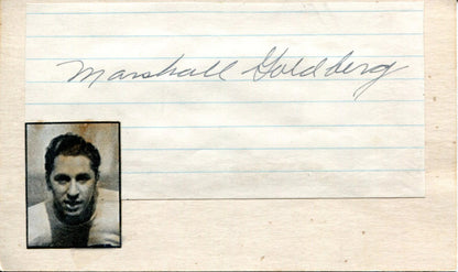 Marshall Goldberg Autographed 3X5 Card (Jsa)