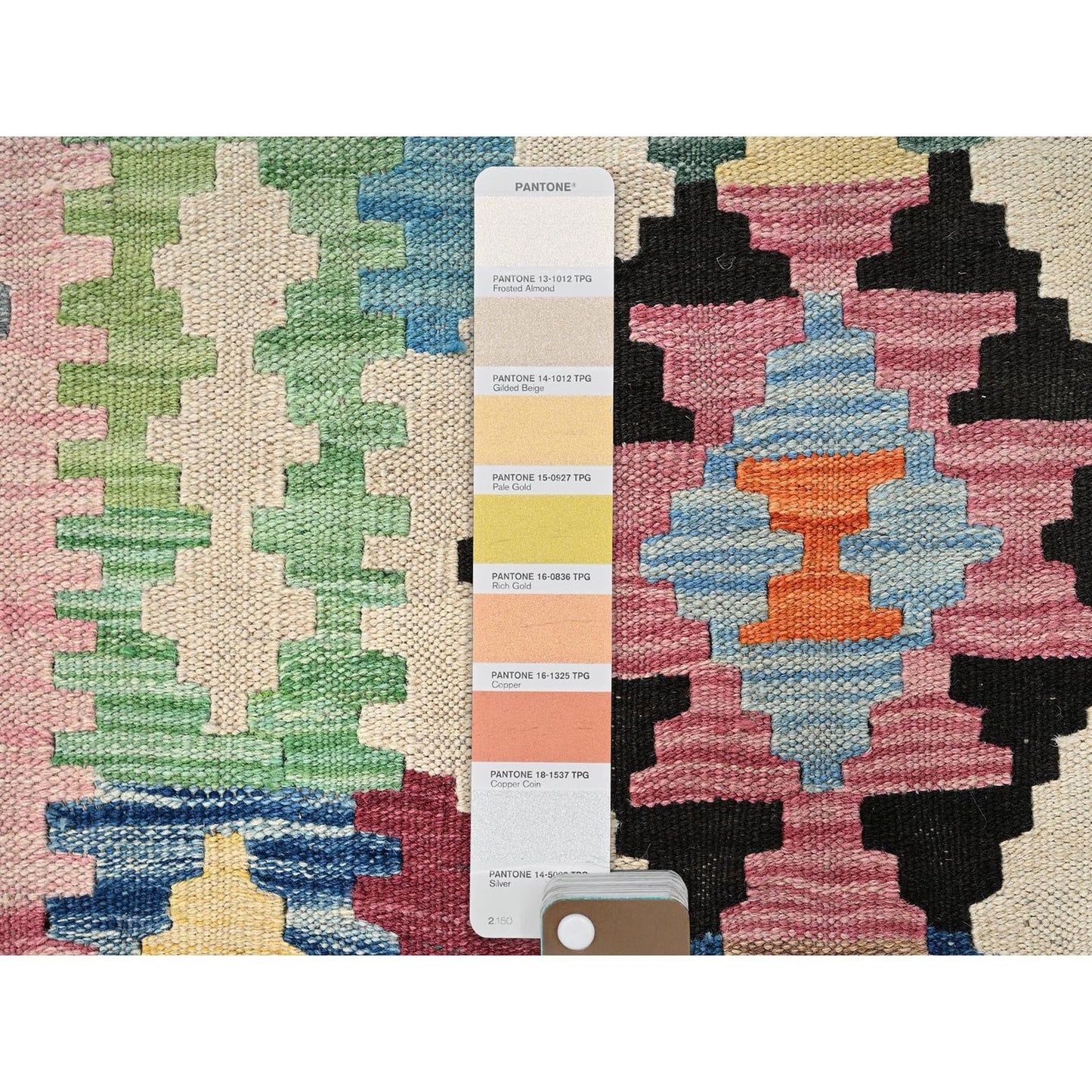 2'9"X8'3" Colorful Afghan Kilim 100% Wool Rug Flat Weave Hand Woven Runner