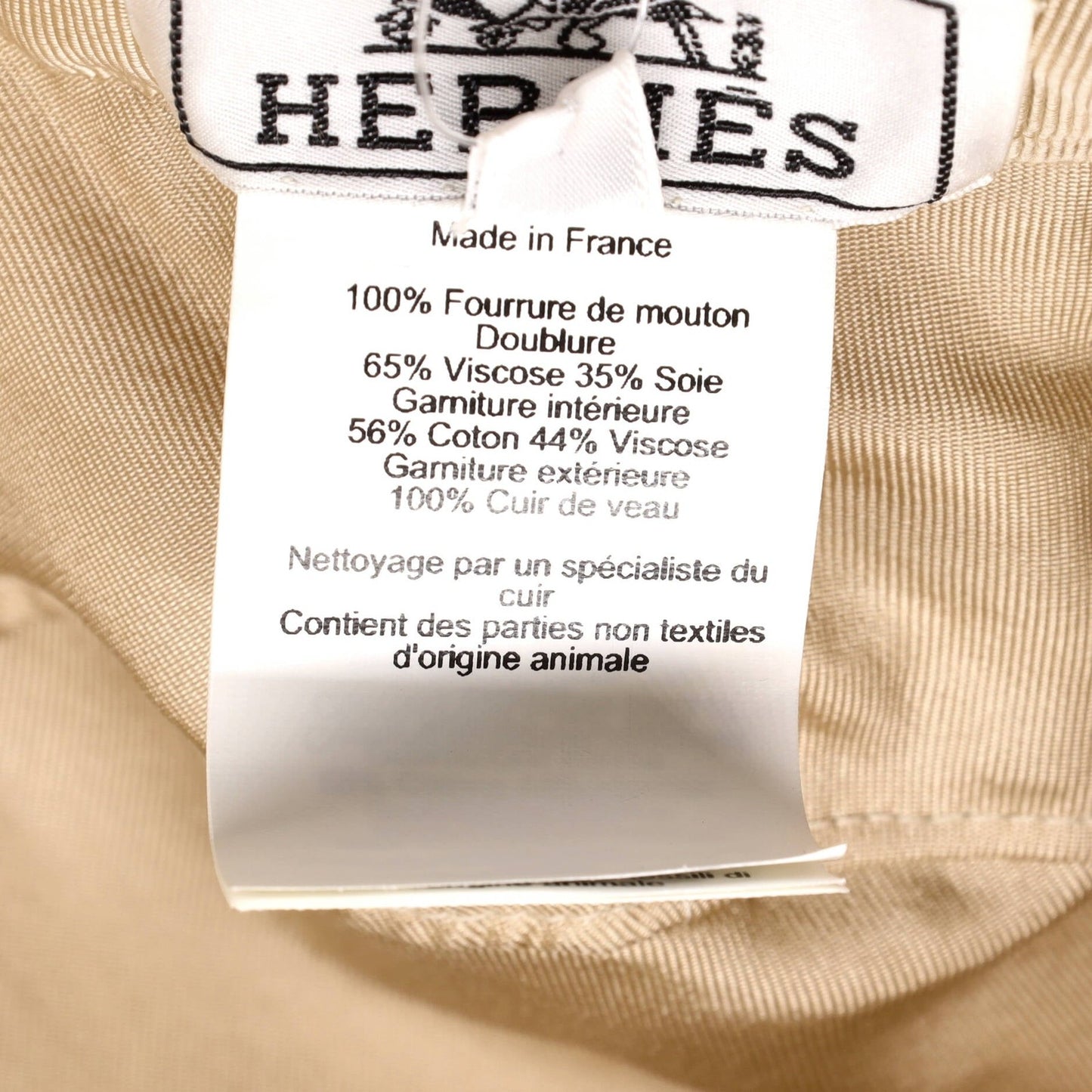 Hermes Fauve Bucket Hat Shearling