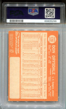 Don Drysdale 1964 Topps #120 Psa Ex 5 Card