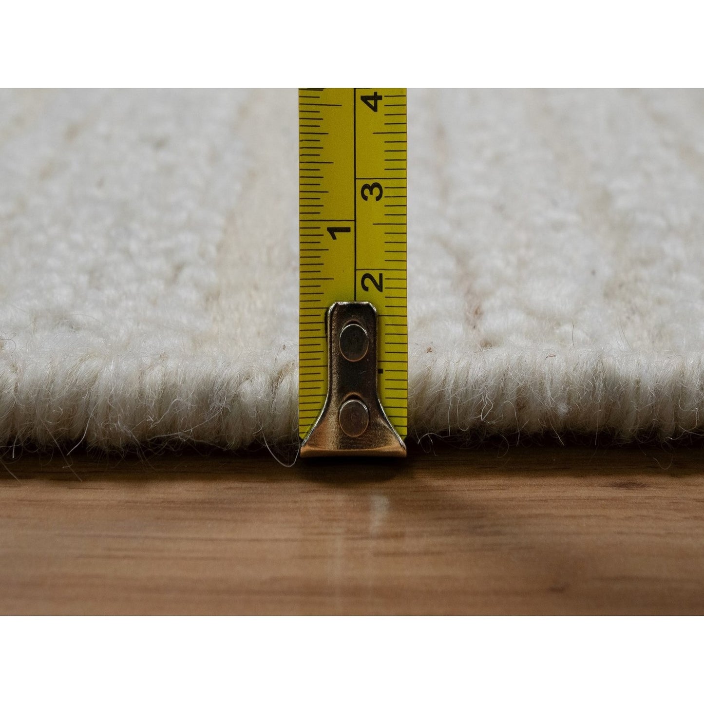 9'X12' Ivory Flat Weave With Pile Undyed Natural Wool Hand Woven Rug