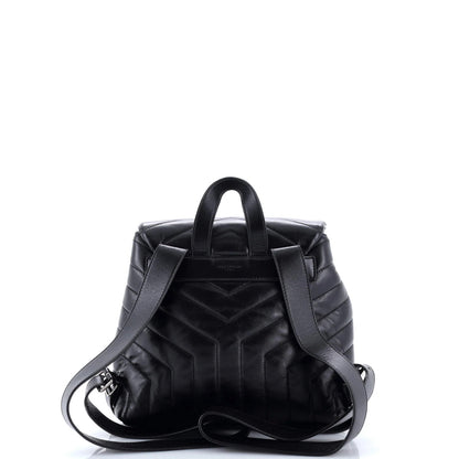 Saint Laurent Loulou Backpack Matelasse Chevron Leather Small