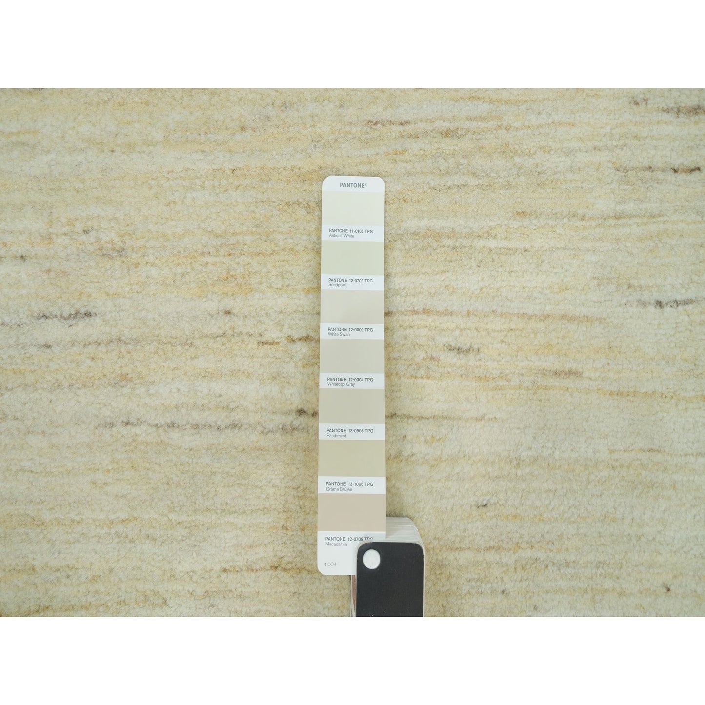 4'X8' Ivory Lori Buft Plain Design Wool Hand Knotted Wide Runner Rug