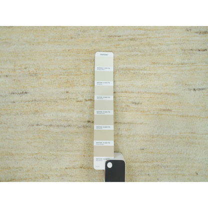 4'X8' Ivory Lori Buft Plain Design Wool Hand Knotted Wide Runner Rug