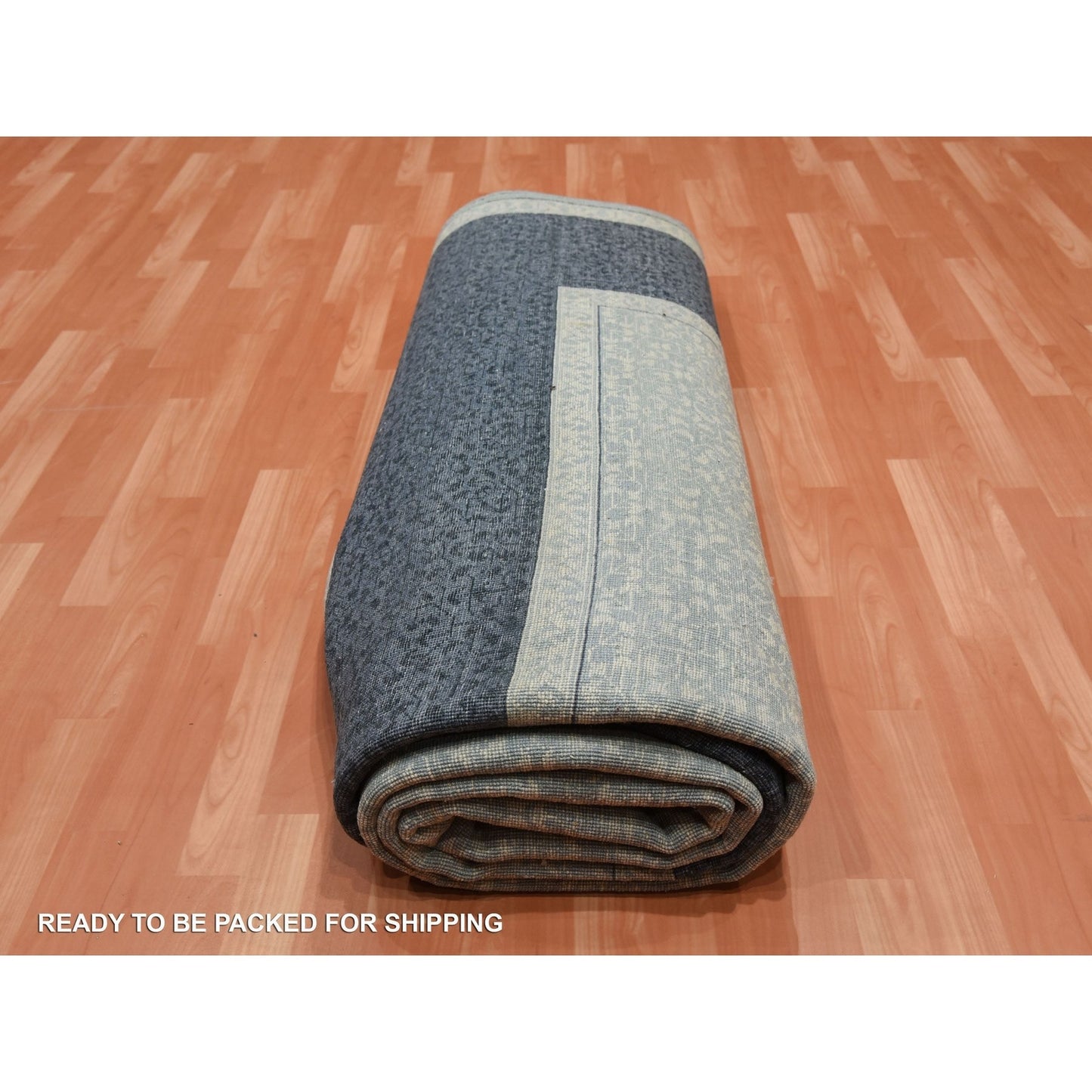 9'X12'3" Blue Modern Design Pure Wool Hand Knotted Oriental Rug
