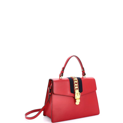 Gucci Sylvie Top Handle Bag Leather Medium