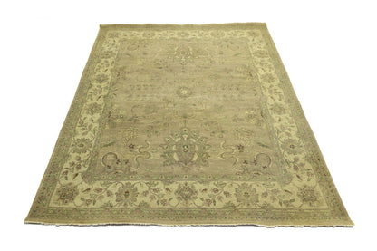 Hand-Knotted Wool Oriental Rug Large Distressed