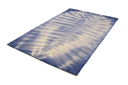 Purple-navy Tie-Dye Design Foyer Size 5X8 Hand-Tufted Modern Rug Wool Carpet