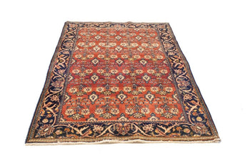 Semi-Antique Handmade Oriental Rug Red Carpet