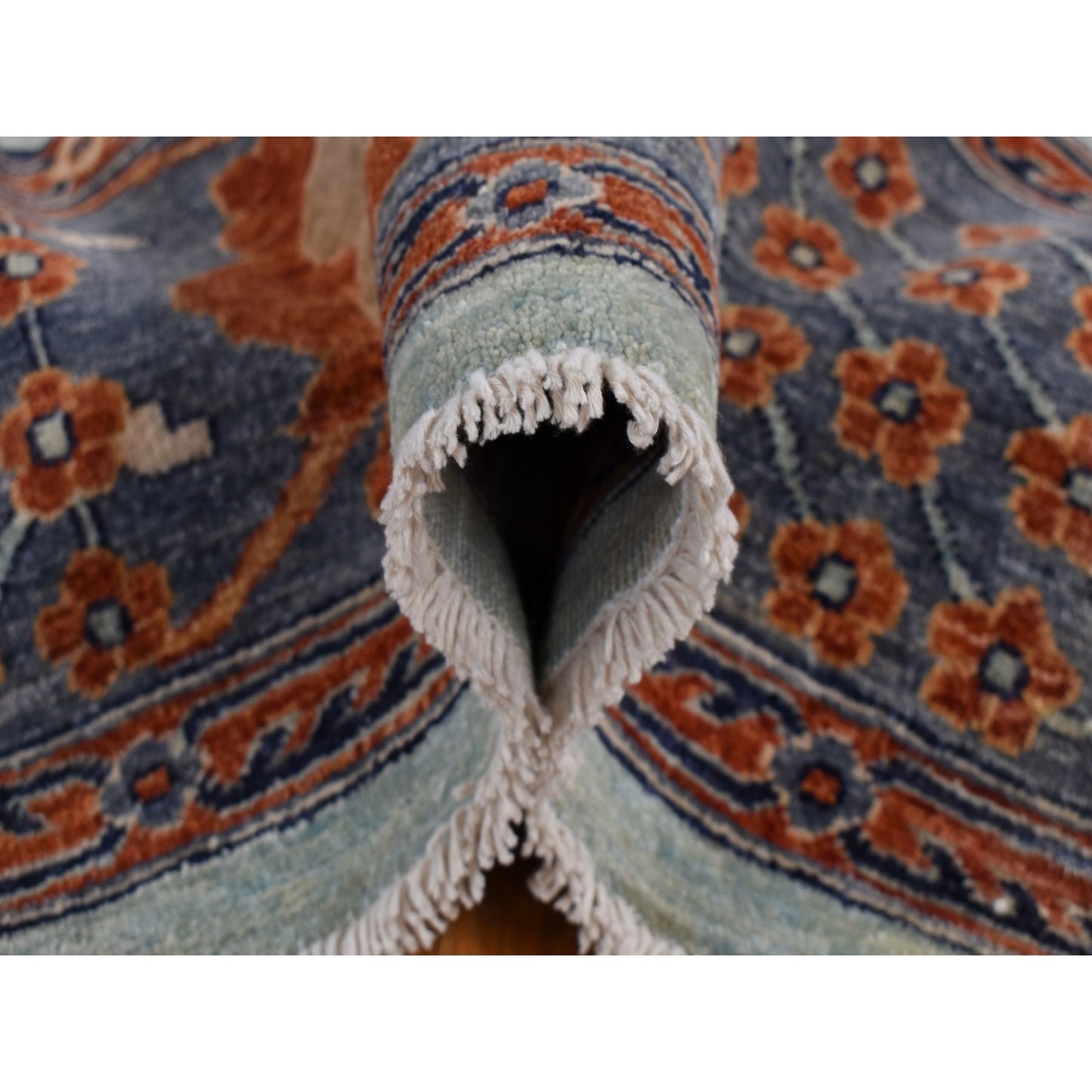 8'2''X10' Gray Peshawar With Sultanabad Design Hand Knotted Soft Wool Rug