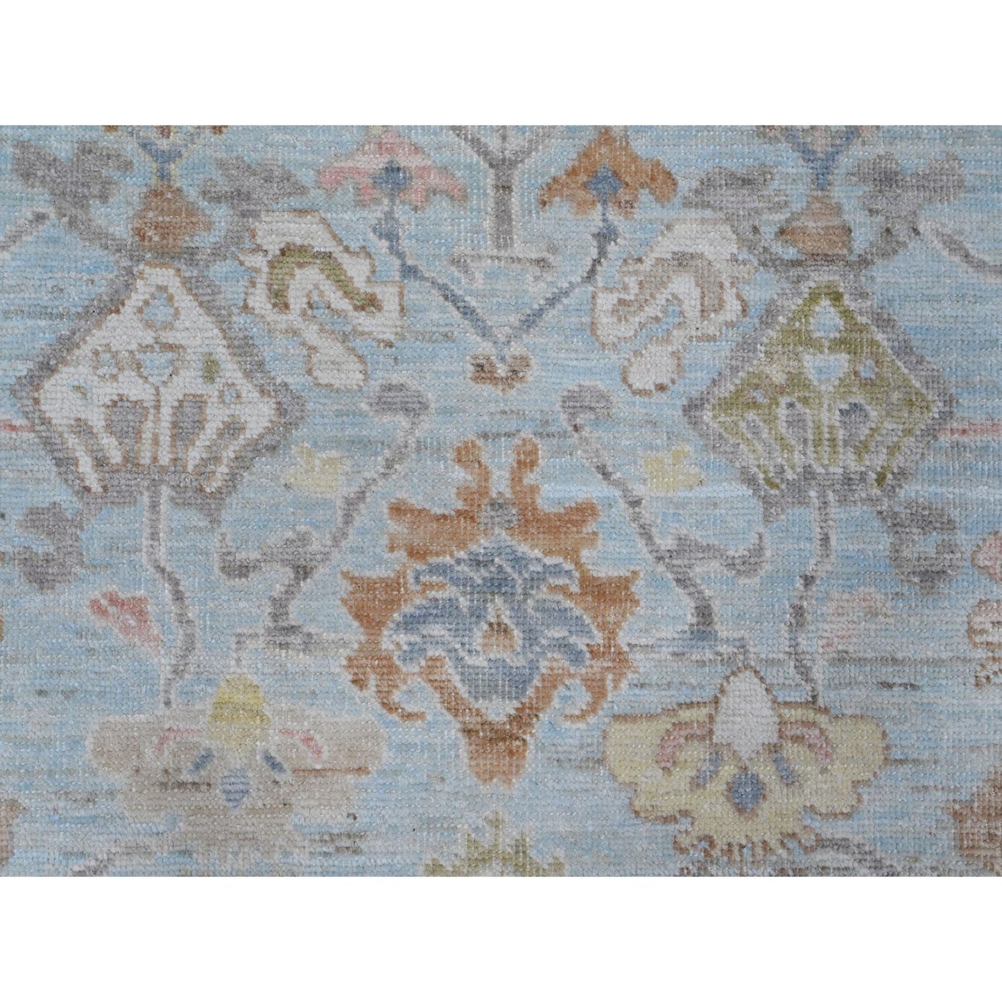 8'4"X10'2" Blue All Over Village Elements Angora Oushak Oriental Rug