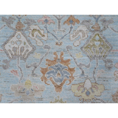 8'4"X10'2" Blue All Over Village Elements Angora Oushak Oriental Rug