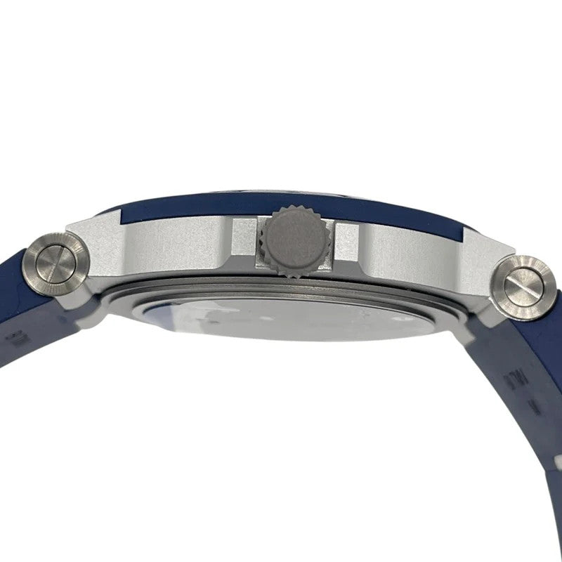 Bvlgari Aluminium Gmt Bb40Atgmt Blue Aluminium/Rubber Strap