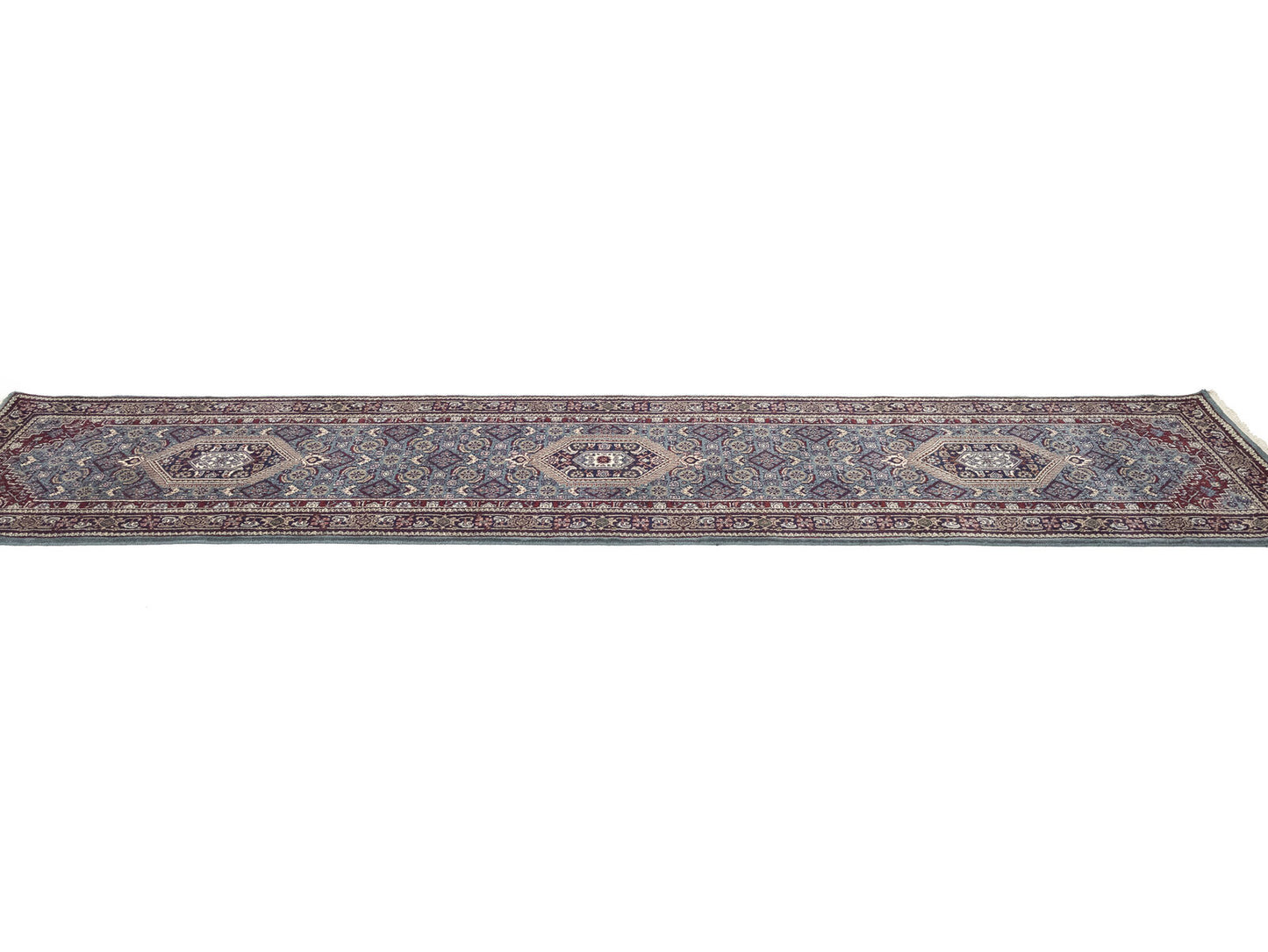 Hand-Knotted Indo-Bidjar Oriental Runner Rug Wool