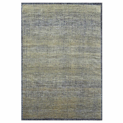10'X14' Brown & Black Oxidized Grass Design Pure Wool Hand Knotted Rug