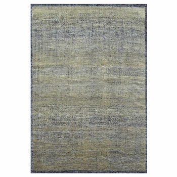10'X14' Brown & Black Oxidized Grass Design Pure Wool Hand Knotted Rug
