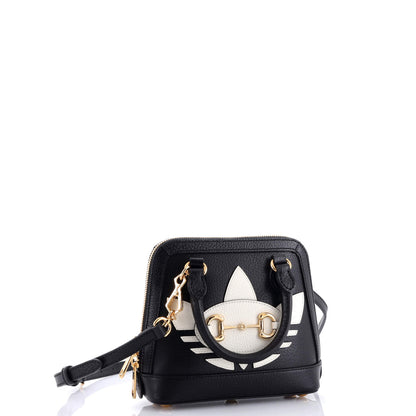 Gucci X Adidas Horsebit 1955 Top Handle Bag Leather With Applique Mini