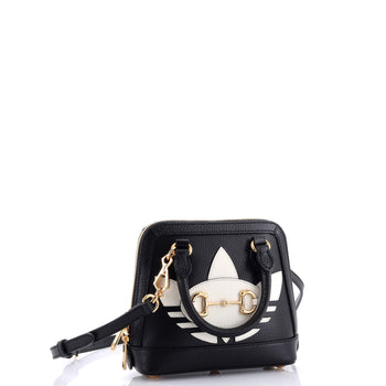 Gucci X Adidas Horsebit 1955 Top Handle Bag Leather With Applique Mini