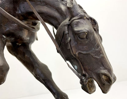 Pierre Jules Mene (France) 23In Bronze Sculpture Horse Racing Jockey Signed 19Th