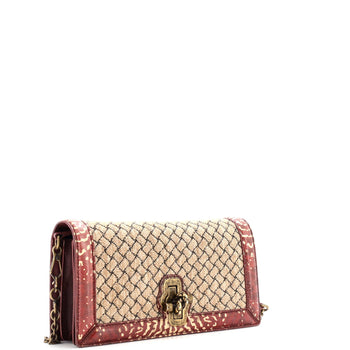 Bottega Veneta Olimpia Knot Chain Clutch Intrecciato Knit With Snakeskin Trim