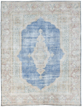 Antique Handmade Oriental Rug 9X11'5 Floral Distressed Vintage Carpet