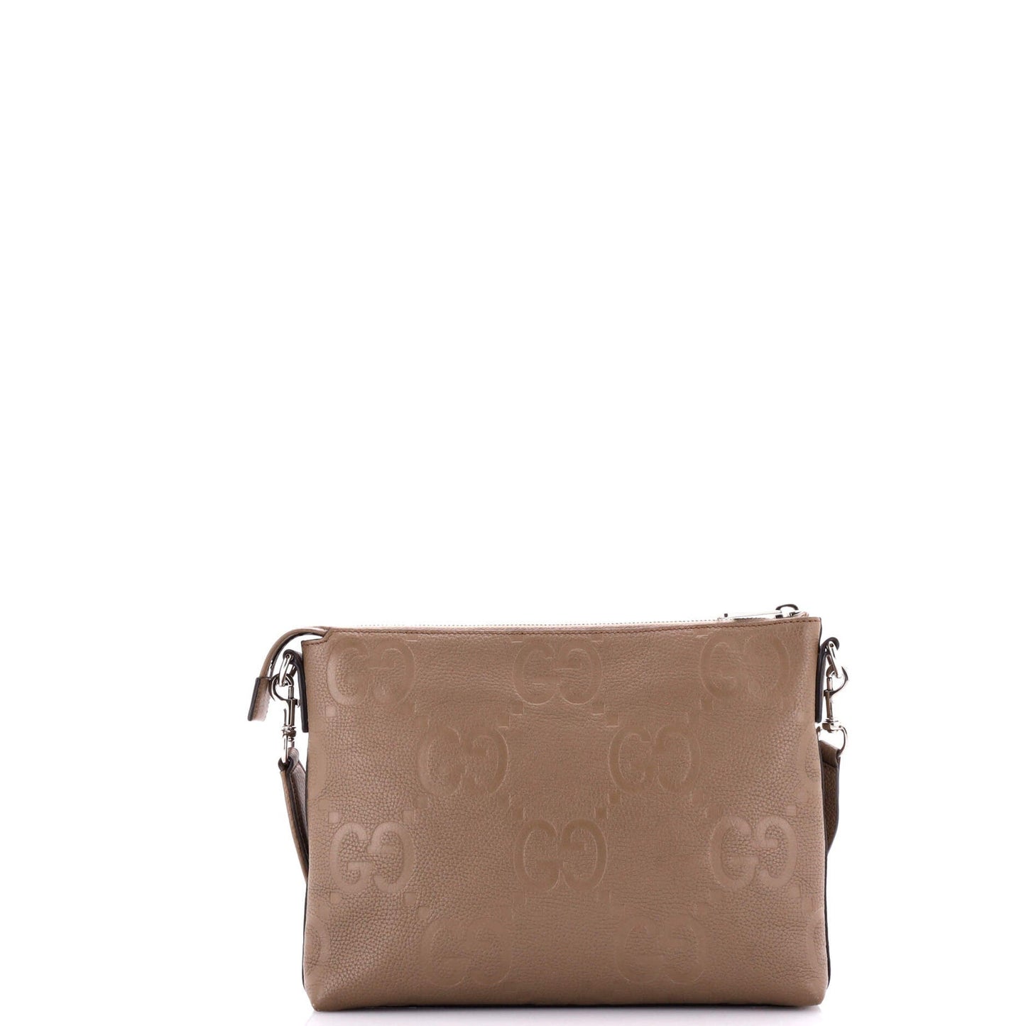 Gucci Zip Messenger Bag Jumbo Gg Embossed Leather Medium