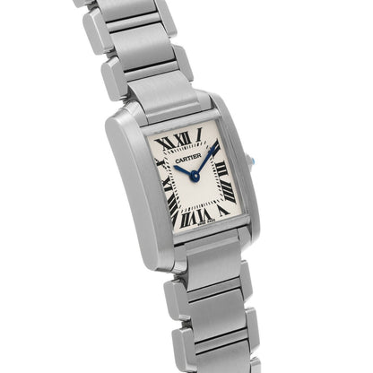 Cartier Tank Franaise Sm W51008Q3 Silver Ladies Used Watch #444528