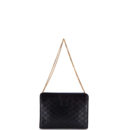 Saint Laurent Victoire Chain Clutch Quilted Leather