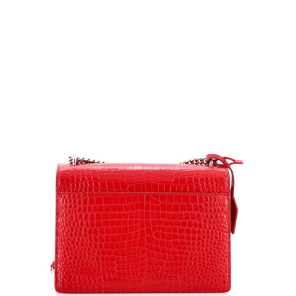 Saint Laurent Sunset Crossbody Bag Crocodile Embossed Leather Medium