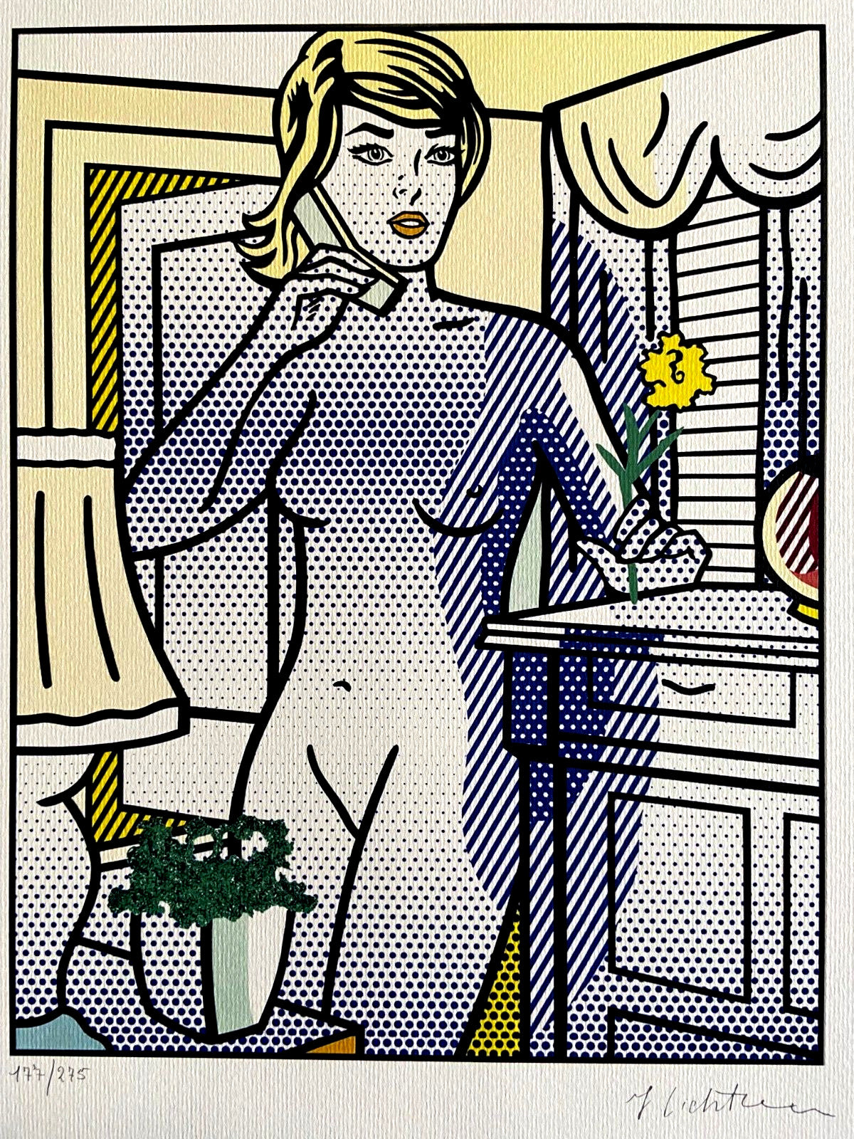 Roy Lichtenstein Lithograph Coa Signed Numbered By Hand Stamp