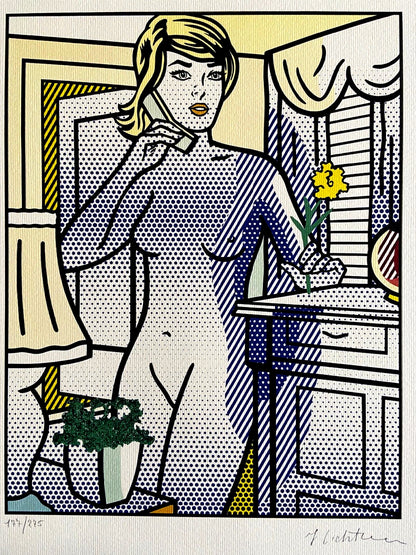 Roy Lichtenstein Lithograph Coa Signed Numbered By Hand Stamp