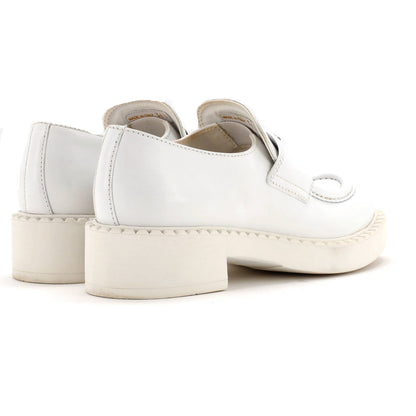 Prada Women'S Triangle Logo Loafers Spazzolato Leather