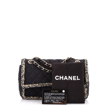 Chanel Classic Single Flap Bag Braided Quilted Denim Medium