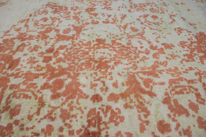 Modern Distressed Oriental Rug Floral Medallion