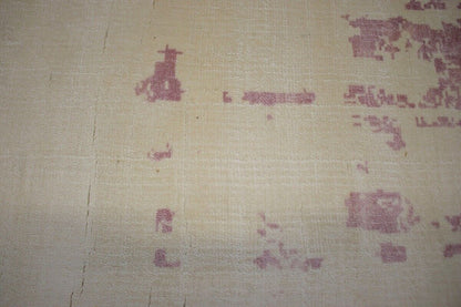 Cream 4X6 Hand-Loomed Distressed Floral Rug