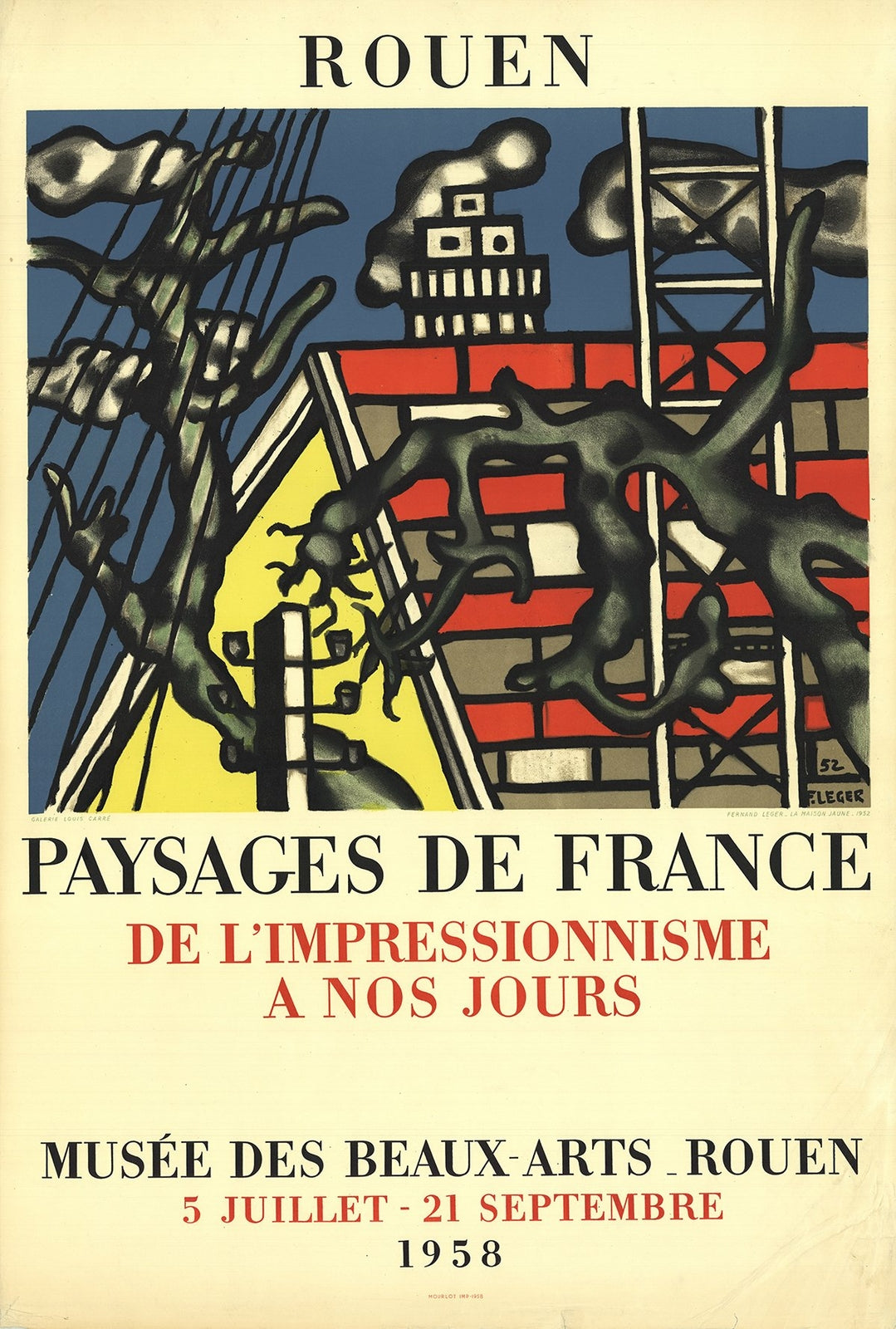 Fernand Leger The Yellow House " Lithograph Modernism Multicolor