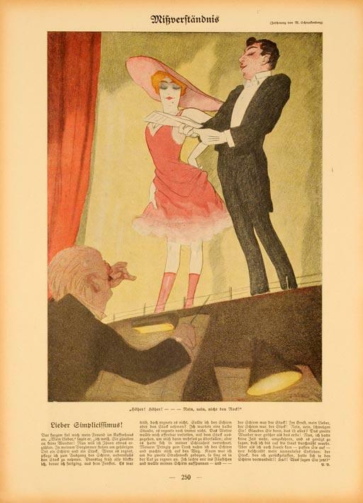 Simplicissimus 1913 By Schnackenberg Opera Singers On Linen Original