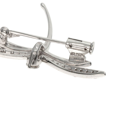 0.3Ct Diamond Dragonfly Motif Brooch K18 White