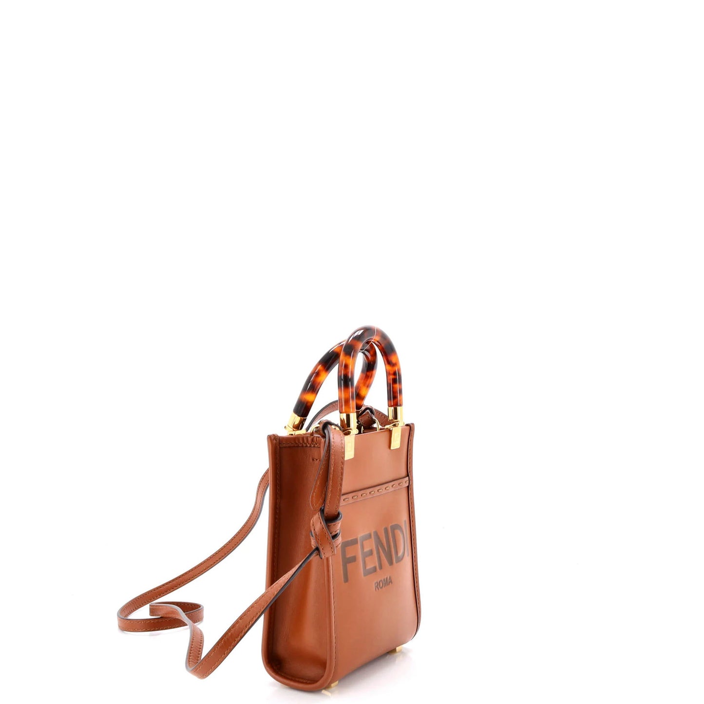 Mini Fendi Sunshine Shopper Tote Leather