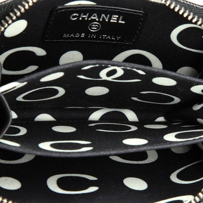 Chanel Cc Cut Out Coco Chanel Zip Coin Purse Quilted Caviar Small