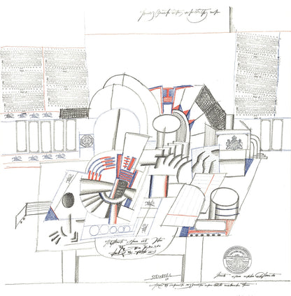 Saul Steinberg Maeght-Zurich Signed " Lithograph Modernism Mul