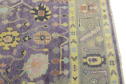 Hand-Knotted Muted Oushak Rug Colorfast Oriental