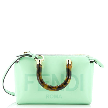 Fendi Logo By The Way Top Handle Bag Embossed Leather Mini