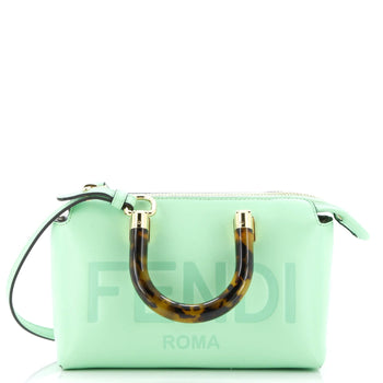 Fendi Logo By The Way Top Handle Bag Embossed Leather Mini